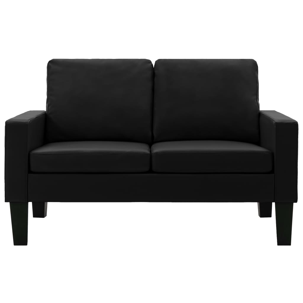 2-Sitzer-Sofa Schwarz Kunstleder