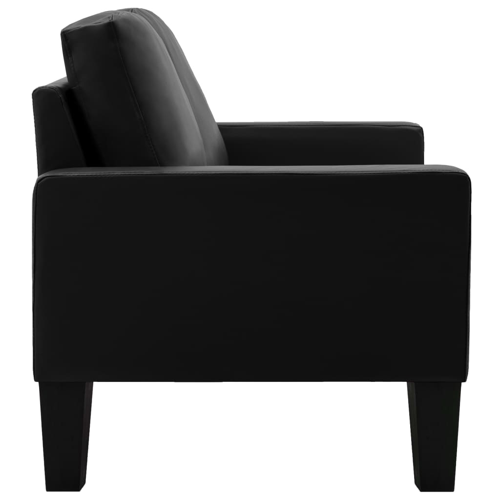 2-Sitzer-Sofa Schwarz Kunstleder