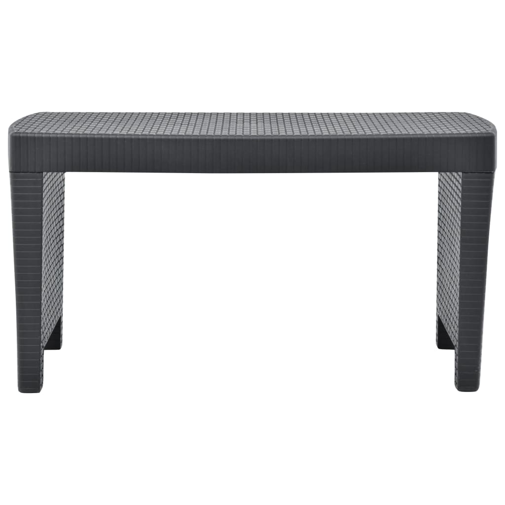 Garten-Lounge-Set mit Auflagen 4-tlg. Kunststoff Anthrazit