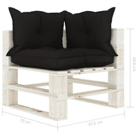 Thumbnail for Garten-Paletten-Ecksofa mit schwarzem Kissen Holz
