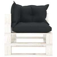 Thumbnail for Garten-Paletten-Ecksofa mit Anthrazit-Kissen Holz