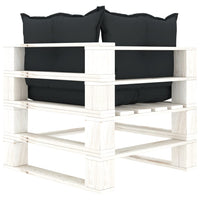 Thumbnail for Garten-Paletten-Ecksofa mit Anthrazit-Kissen Holz