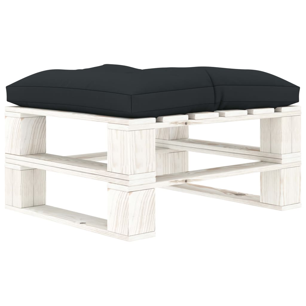 vidaXL Garten-Palettenhocker mit Anthrazit-Kissen Holz
