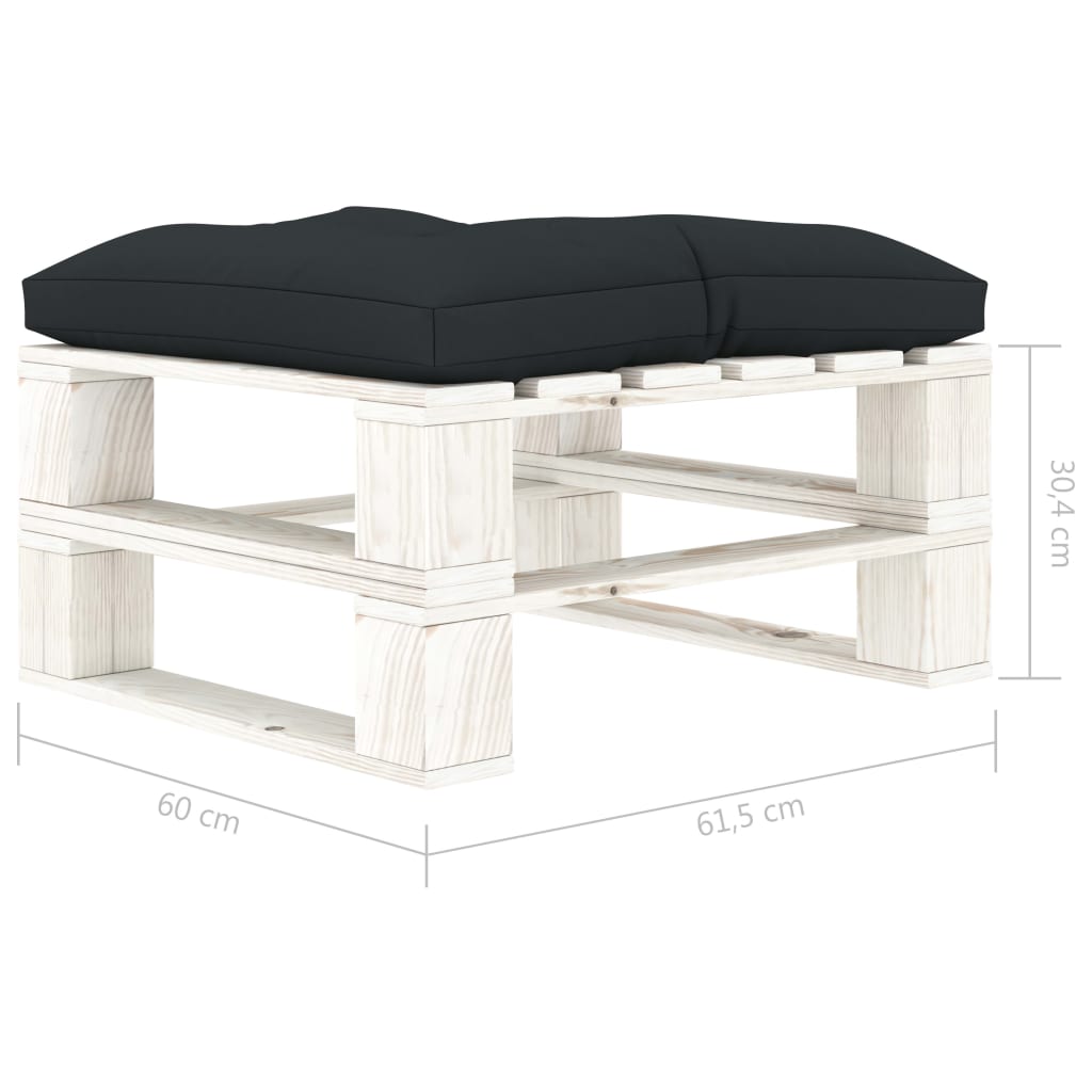 vidaXL Garten-Palettenhocker mit Anthrazit-Kissen Holz