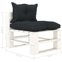 Thumbnail for Garten-Palettensofa 4-Sitzer mit Anthrazit-Kissen Holz
