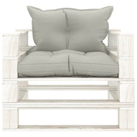 Thumbnail for Garten-Palettensofa mit Taupe-Kissen Holz