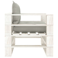 Thumbnail for Garten-Palettensofa mit Taupe-Kissen Holz