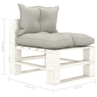 Thumbnail for Garten-Paletten-Mittelsofa mit Taupe-Kissen Holz