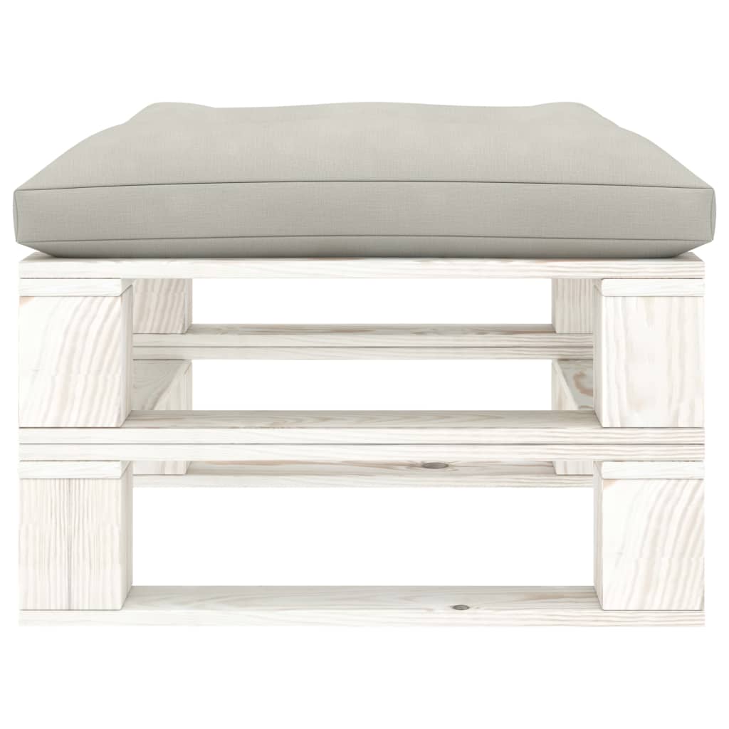 vidaXL Garten-Palettenhocker mit Taupe-Kissen Holz