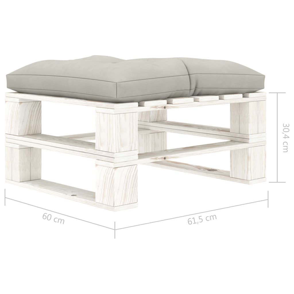 vidaXL Garten-Palettenhocker mit Taupe-Kissen Holz