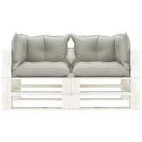 Thumbnail for Garten-Palettensofa 2-Sitzer mit Taupe-Kissen Holz