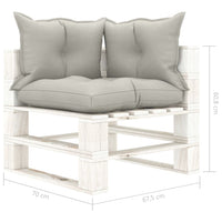 Thumbnail for Garten-Palettensofa 2-Sitzer mit Taupe-Kissen Holz