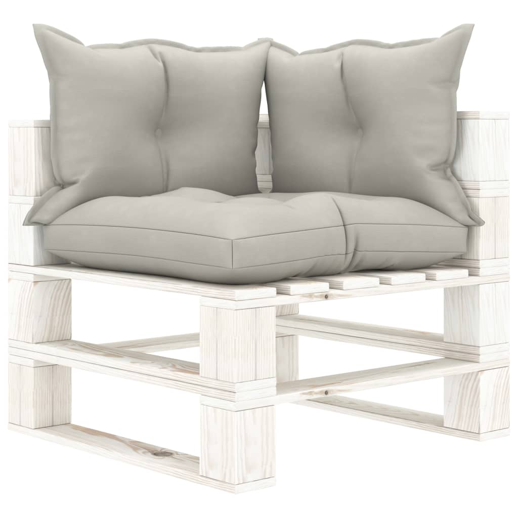 6-tlg. Garten-Lounge-Set Paletten mit Kissen in Taupe Holz