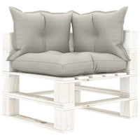 Thumbnail for 6-tlg. Garten-Lounge-Set Paletten mit Kissen in Taupe Holz
