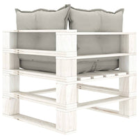 Thumbnail for 6-tlg. Garten-Lounge-Set Paletten mit Kissen in Taupe Holz