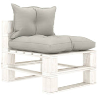 Thumbnail for 6-tlg. Garten-Lounge-Set Paletten mit Kissen in Taupe Holz