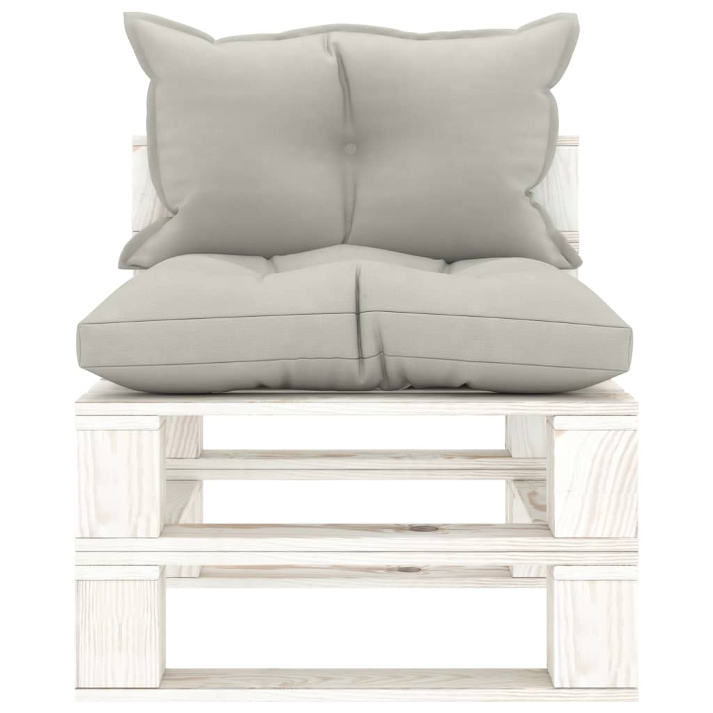 6-tlg. Garten-Lounge-Set Paletten mit Kissen in Taupe Holz