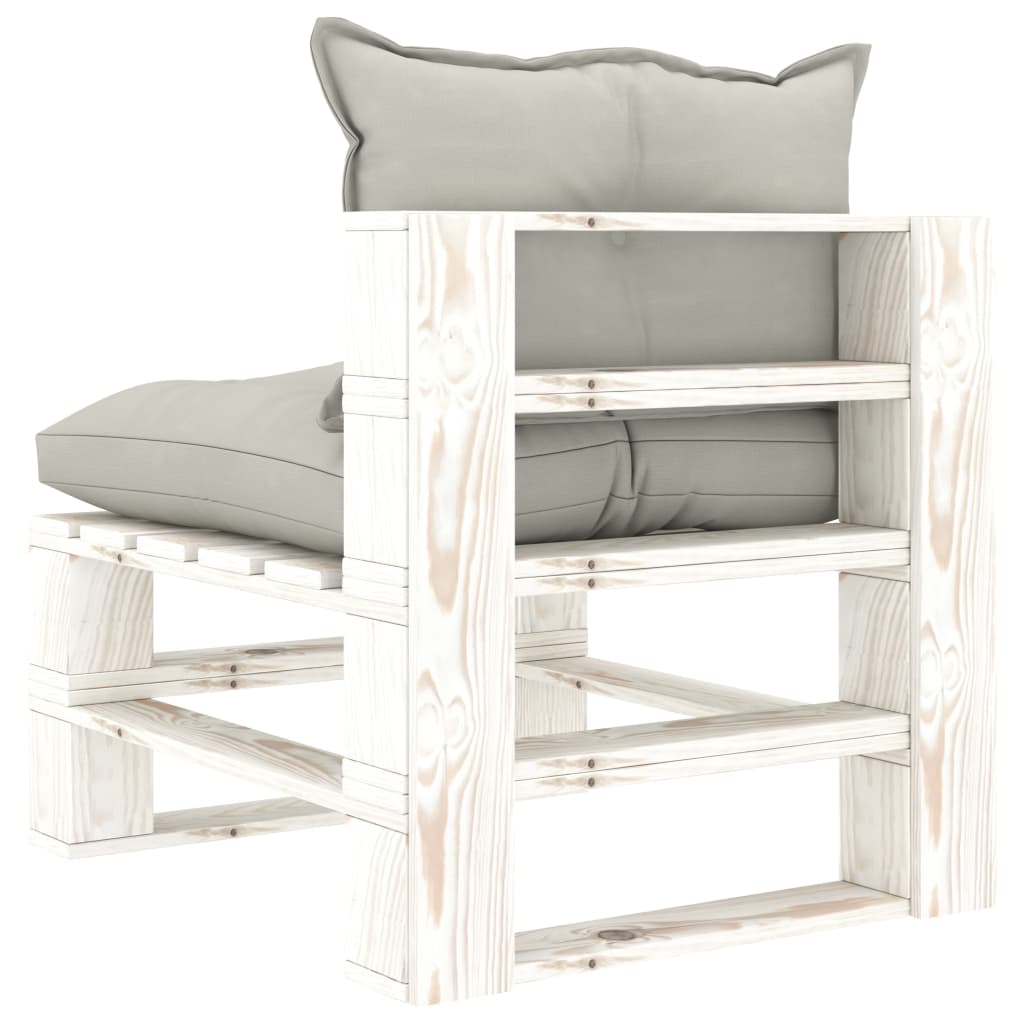 6-tlg. Garten-Lounge-Set Paletten mit Kissen in Taupe Holz