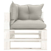 Thumbnail for 6-tlg. Garten-Lounge-Set Paletten mit Kissen in Taupe Holz