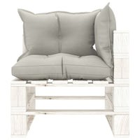 Thumbnail for 6-tlg. Garten-Lounge-Set Paletten mit Kissen in Taupe Holz