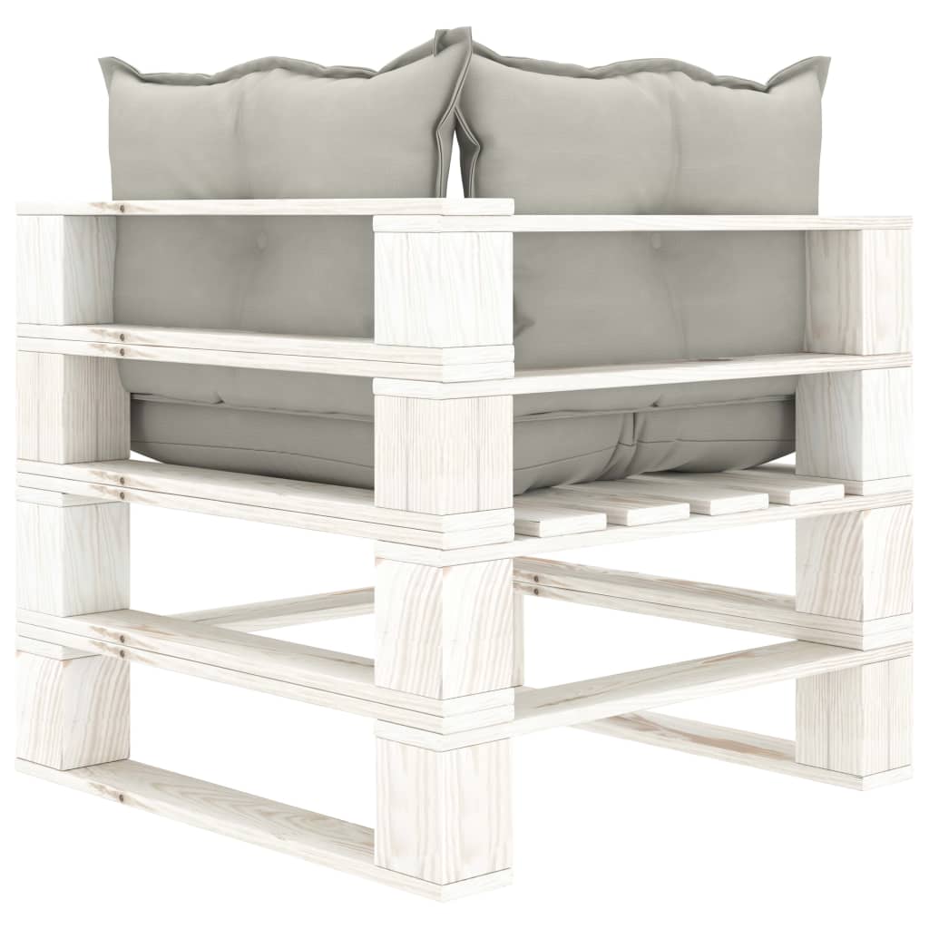 6-tlg. Garten-Lounge-Set Paletten mit Kissen in Taupe Holz