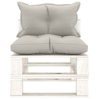 Thumbnail for 6-tlg. Garten-Lounge-Set Paletten mit Kissen in Taupe Holz