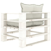 Thumbnail for Garten-Palettensofa mit Beigen Kissen Holz