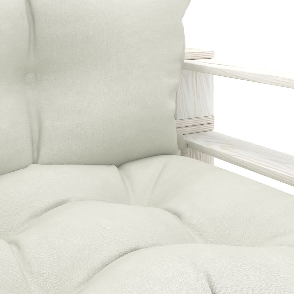 Garten-Palettensofa mit Beigen Kissen Holz