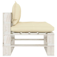 Thumbnail for Garten-Paletten-Mittelsofa mit Creme-Kissen Holz
