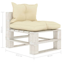 Thumbnail for Garten-Paletten-Mittelsofa mit Creme-Kissen Holz