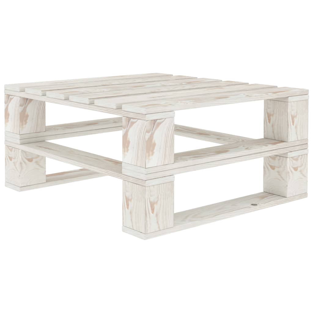 vidaXL Garten-Palettenhocker mit Creme-Kissen Holz