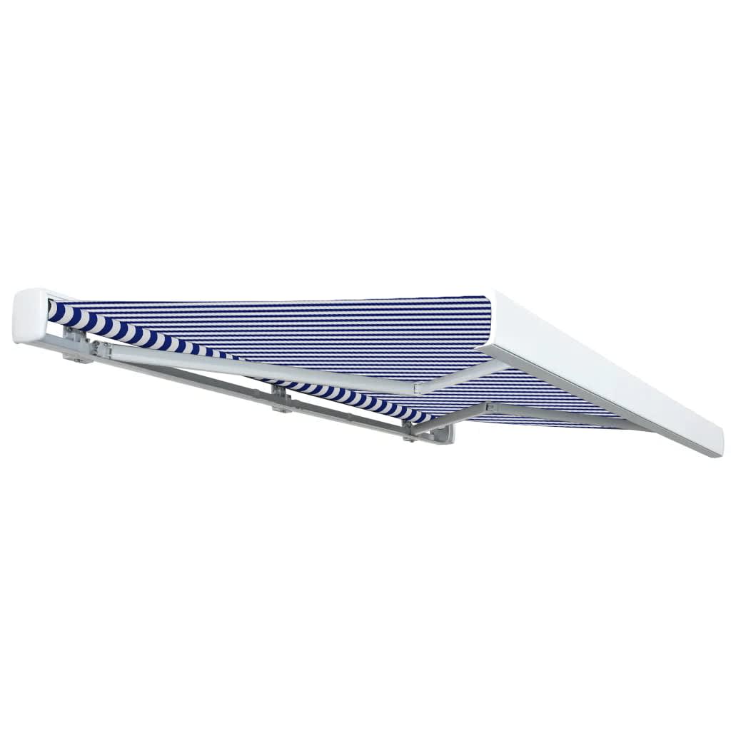 Motorisierte Kassetten-Markise 300x250 cm Blau und Weiß