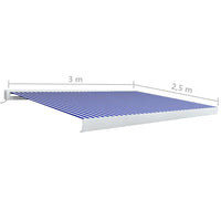 Thumbnail for Motorisierte Kassetten-Markise 300x250 cm Blau und Weiß