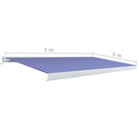 Thumbnail for Kassettenmarkise mit Motor 500x300 cm Blau und Weiß