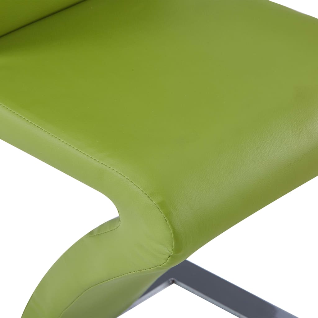 Esszimmerstühle in Zick-Zack-Form 6 Stk. Grün Kunstleder