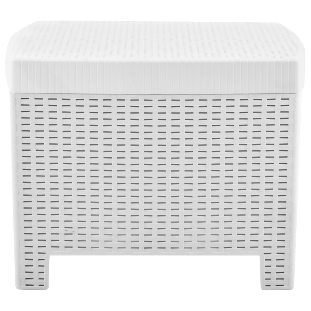 Garten-Lounge-Set mit Auflagen 4-tlg. Kunststoff Weiß