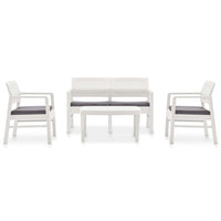Thumbnail for Garten-Lounge-Set mit Auflagen 4-tlg. Kunststoff Weiß
