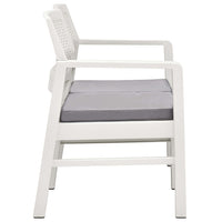 Thumbnail for Garten-Lounge-Set mit Auflagen 4-tlg. Kunststoff Weiß