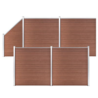 Thumbnail for WPC Zaun-Set 4 Quadrate + 1 Schräge 792x186 cm Braun