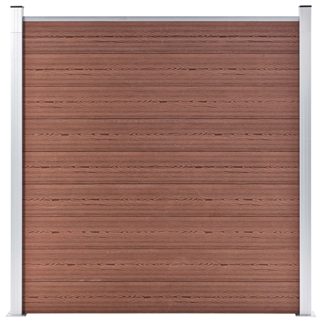 WPC Zaun-Set 4 Quadrate + 1 Schräge 792x186 cm Braun