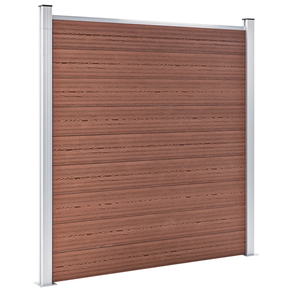 WPC Zaun-Set 4 Quadrate + 1 Schräge 792x186 cm Braun