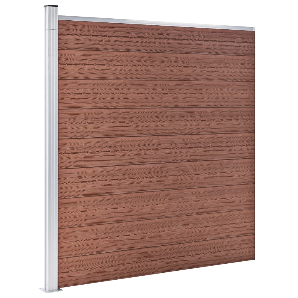 WPC Zaun-Set 4 Quadrate + 1 Schräge 792x186 cm Braun