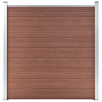 Thumbnail for WPC Zaun-Set 9 Quadrate + 1 Schräge 1657x186 cm Braun