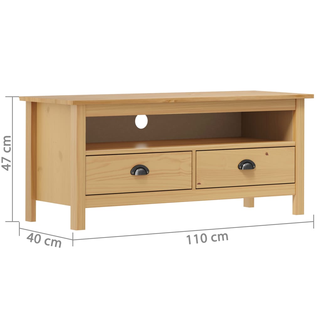 TV-Schrank Hill Range Honigbraun 110x40x47 cm Kiefer Massivholz