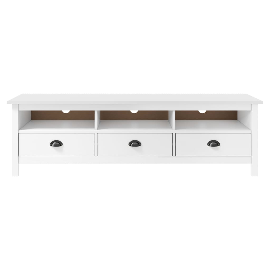 TV-Schrank Hill Range Weiß 158×40×47 cm Kiefer Massivholz