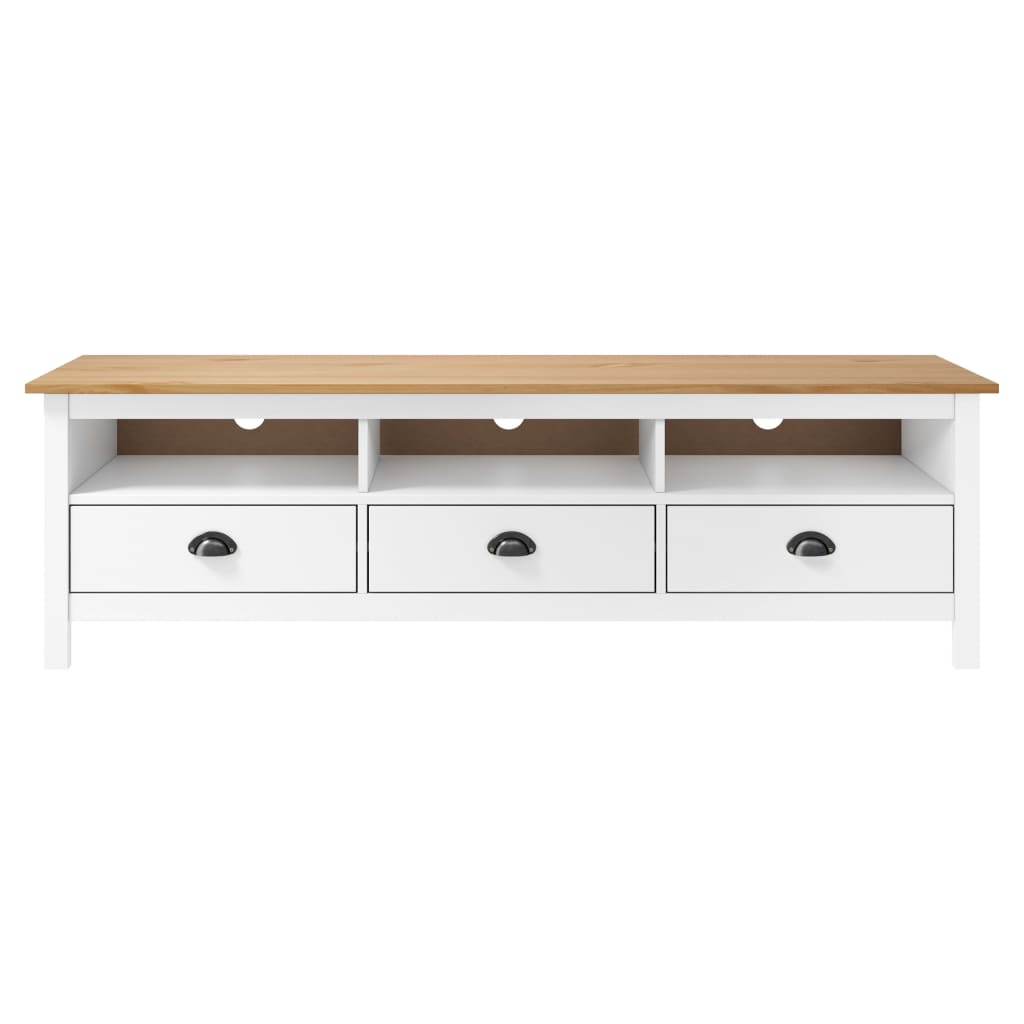 TV-Schrank Hill Range Weiß 158×40×47 cm Kiefer Massivholz
