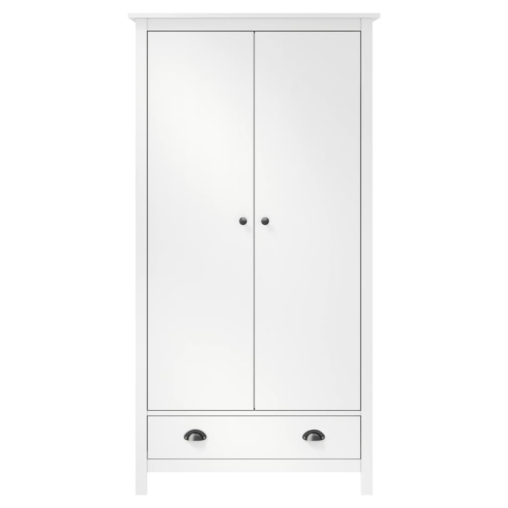 Kleiderschrank mit 2 Türen Hill Range Weiß 89x50x170 cm Kiefer