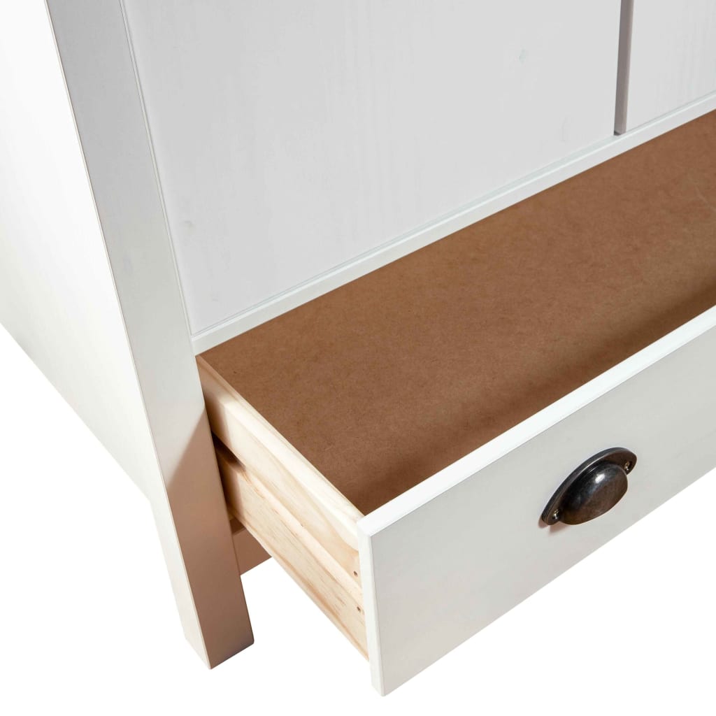 Kleiderschrank mit 2 Türen Hill Range Weiß 89x50x170 cm Kiefer
