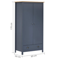 Thumbnail for Kleiderschrank mit 2 Türen Hill Grau 89x50x170 cm Kiefernholz