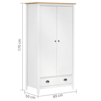 Thumbnail for Kleiderschrank mit 2 Türen Hill Range Weiß 89x50x170 cm Kiefer